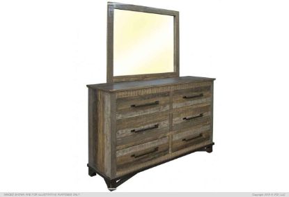 brown dresser with mirror