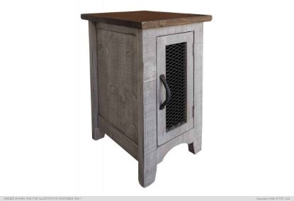 Pueblo Gray Chair Side Table 1 Door