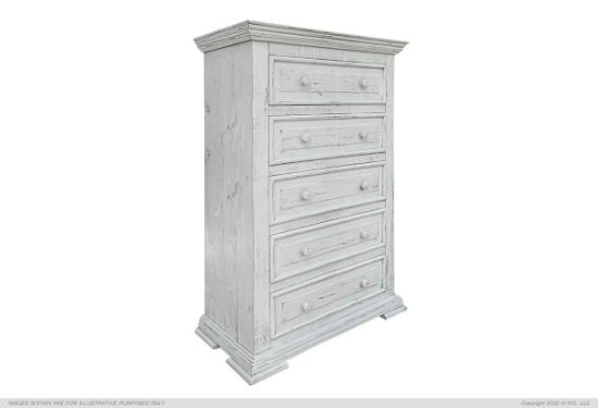 White 5 Chest of Drawers