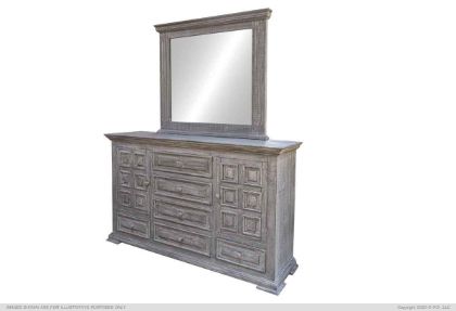 gray bedroom dresser with mirror