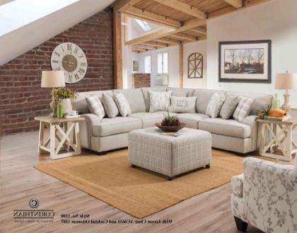 Celadon-Raffia Beige 2-Piece Sectional Right Facing