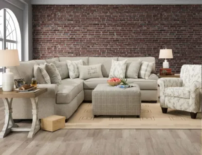 Celadon Raffia Sectional With Accent Toss Pillows 