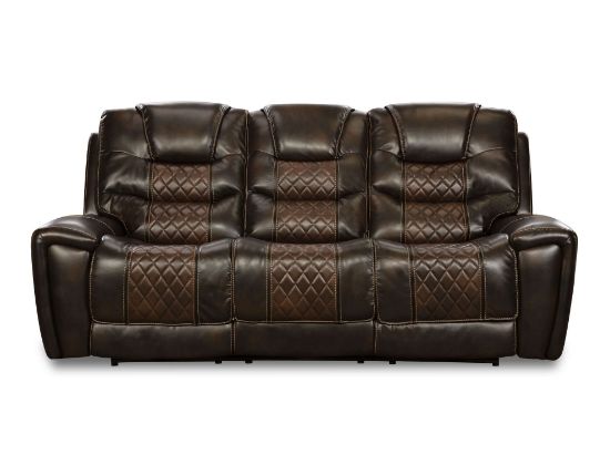 Picture of Breckenridge-Brown & Tobacco Reclining Sofa