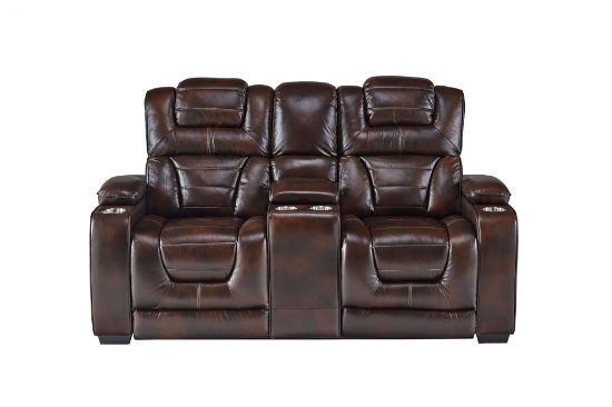 Manhattan-Brown Motion Loveseat